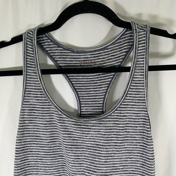 Zella Tank Top Women's Medium Grey Striped Round Neck Pullover Top - Picture 2 of 11